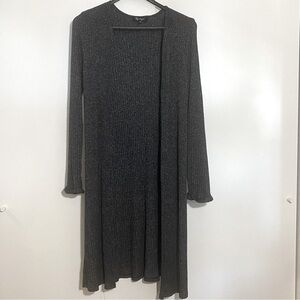 🎈Lily Morgan long open front long sleeves soft sweater cardigan  L -dark gray